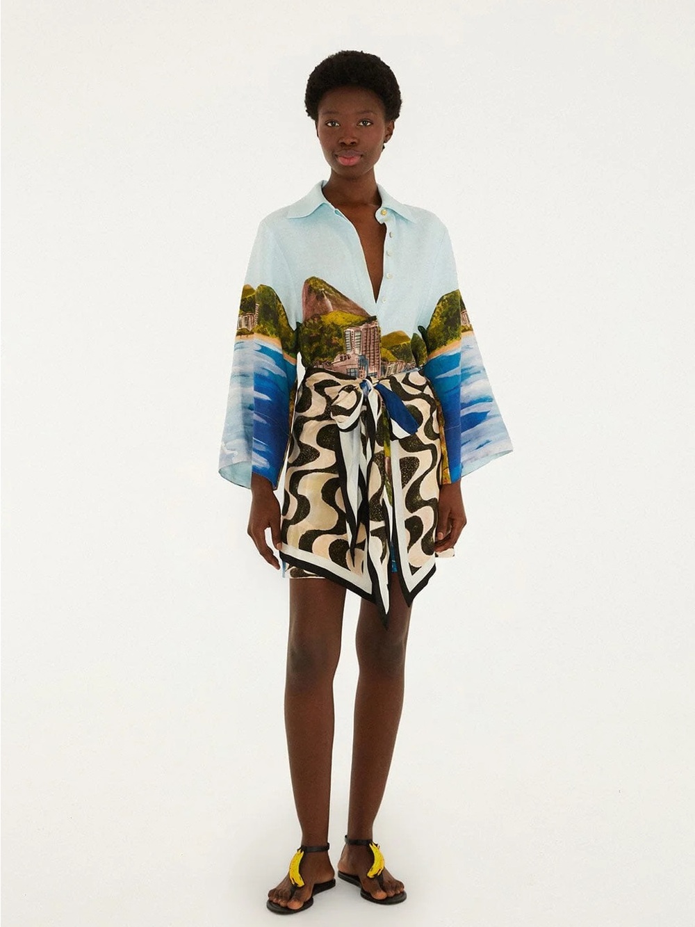 FARM RIO Multicolor Copacabana Beach Long Sleeve Kimono - Picture 7 of 7